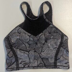 Lululemon Get It Om Bra Mini Dottie Tribe White Black / Black Size 8